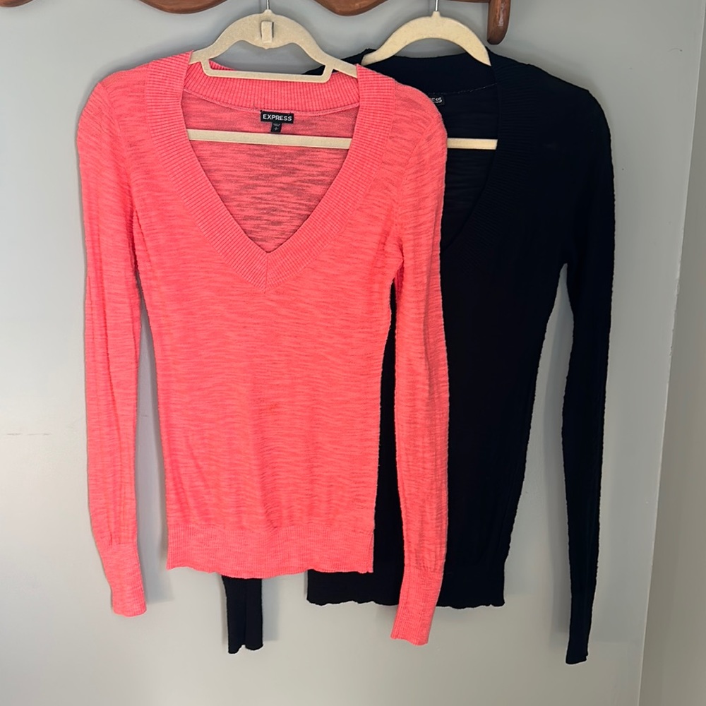 Express Bundle of 2 V Neck Sweaters Small